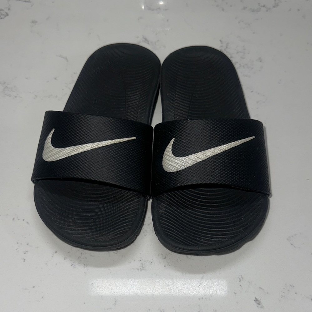 Nike Black and White Slide Sandals